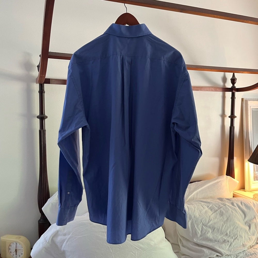 Vintage Men’s YSL French Blue Embroidered Logo Buttondown Shirt - Picture 2 of 5